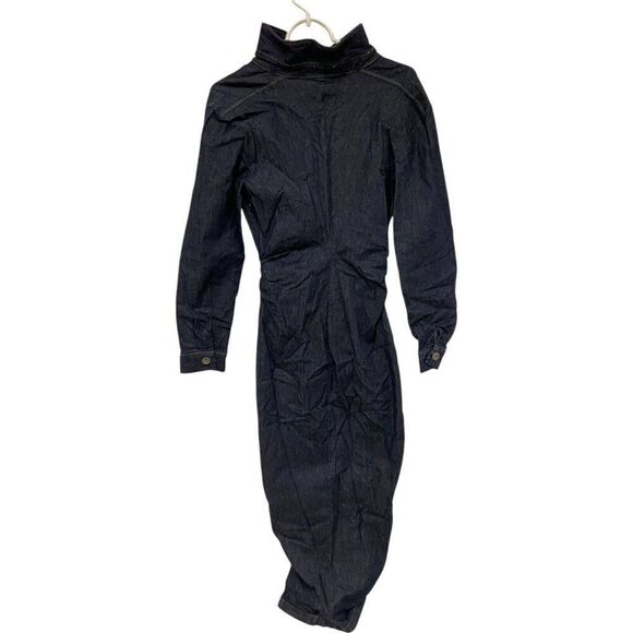 Zara Womens Denim Shirt Dress Size S Blue Stretch Midi Button front 0779/158 NWT - Picture 5 of 16